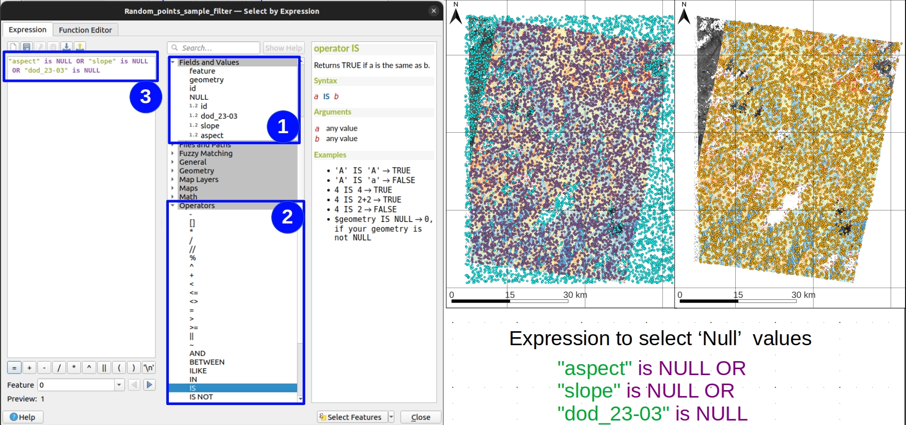Filtering points with null values.